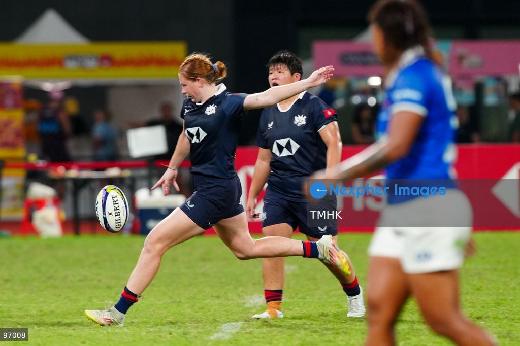 Hong Kong, China compete against Samoa in an intense passage of play during the third round of the WXV 3 rugby tournament at Kai Tak Youth Sports Ground on September 26, 2026 in Hong Kong. Despite Tanya Dhar scoring two tries in the first half, Hong Kong, China were defeated 12-31 by Samoa, finishing their campaign with one win and two losses in a match delayed by five hours due to extreme heat. (Photo by Zulu Lo/TMHK via Nexpher Images)