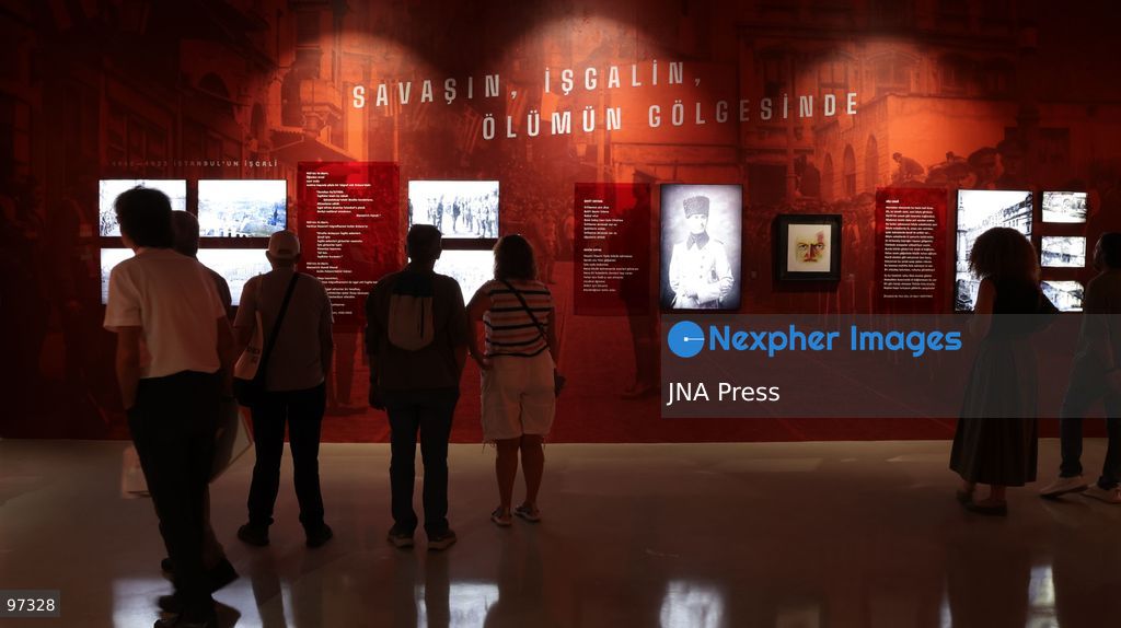 IZMIR, TURKEY, SEPTEMBER 26, 2026: Visitors explore “ROMANTİKA / Bir Ömrün Seyrüseferi,” an exhibition dedicated to Turkish poet and writer Nazım Hikmet at the Atlas Pavilion in Kültürpark, Izmir. The exhibition brings together hundreds of documents, manuscripts, photographs, books, personal belongings and audiovisual materials tracing Hikmet’s life, literary work and cultural legacy. Hosted by Izmir Metropolitan Municipality and produced by Folkart, the exhibition opened on September 5 and is scheduled to remain on display until January 15, 2027. Photo by Turgay Kilic / JNA Press. (Photo by Turgay Kilic/JNA Press via Nexpher Images)