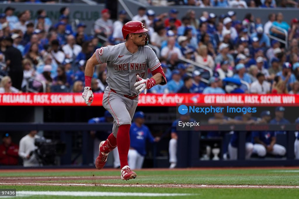 Tyler Stephenson #37 of Cincinnati Reds runs the bases during the game against the Toronto Blue Jays at Rogers Centre on September 26, 2026, in Toronto, Ontario, Canada. (Photo by Leonardo Ramirez/ Eyepix Group) (Photo by Leonardo Ramirez/ Eyepix Group/Eyepix via Nexpher Images)