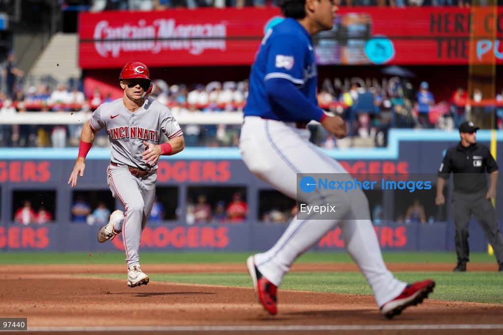 Cincinnati Reds second baseman Jonathan India #6 runs the bases during the game against the Toronto Blue Jays at Rogers Centre on September 26, 2026, in Toronto, Ontario, Canada. (Photo by Leonardo Ramirez/ Eyepix Group) (Photo by Leonardo Ramirez/ Eyepix Group/Eyepix via Nexpher Images)