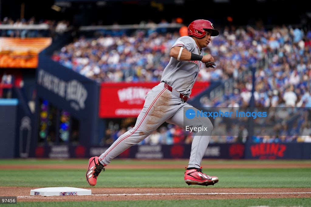 Juan Brito #46 of Cincinnati Reds runs the bases during the game against the Toronto Blue Jays at Rogers Centre on September 26, 2026, in Toronto, Ontario, Canada. (Photo by Leonardo Ramirez/ Eyepix Group) (Photo by Leonardo Ramirez/ Eyepix Group/Eyepix via Nexpher Images)