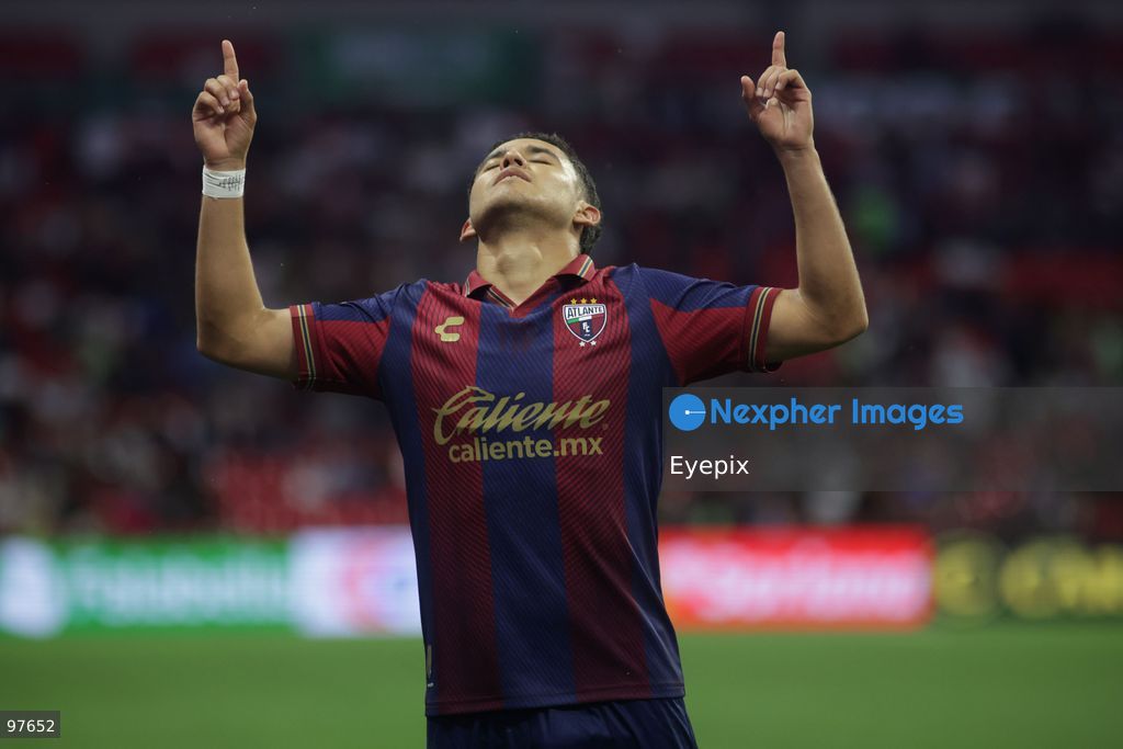 Luis Calzadilla #19 of Atlante FC celebrates after scoring his team's second goal during the Liga MX Apertura 2026 match day 10 game between Atlante and Monterrey at Estadio Banorte. on September 25, 2026 in Mexico City, Mexico. (Photo by Ismael Rosas/ Eyepix Group) (Photo by Ismael Rosas/ Eyepix Group/Eyepix via Nexpher Images)