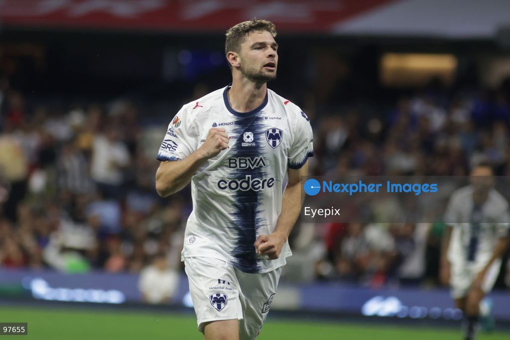 Hugo Cuypers #99 of Monterrey celebrating after scoring a goal during the Liga MX Apertura 2026 match day 10 game between Atlante and Monterrey at Estadio Banorte. on September 25, 2026 in Mexico City, Mexico. (Photo by Ismael Rosas/ Eyepix Group) (Photo by Ismael Rosas/ Eyepix Group/Eyepix via Nexpher Images)