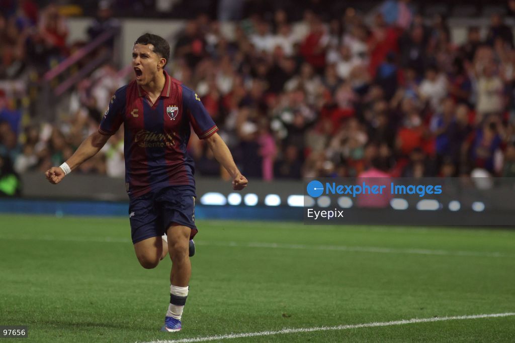 Luis Calzadilla #19 of Atlante FC celebrates after scoring his team's second goal during the Liga MX Apertura 2026 match day 10 game between Atlante and Monterrey at Estadio Banorte. on September 25, 2026 in Mexico City, Mexico. (Photo by Ismael Rosas/ Eyepix Group) (Photo by Ismael Rosas/ Eyepix Group/Eyepix via Nexpher Images)