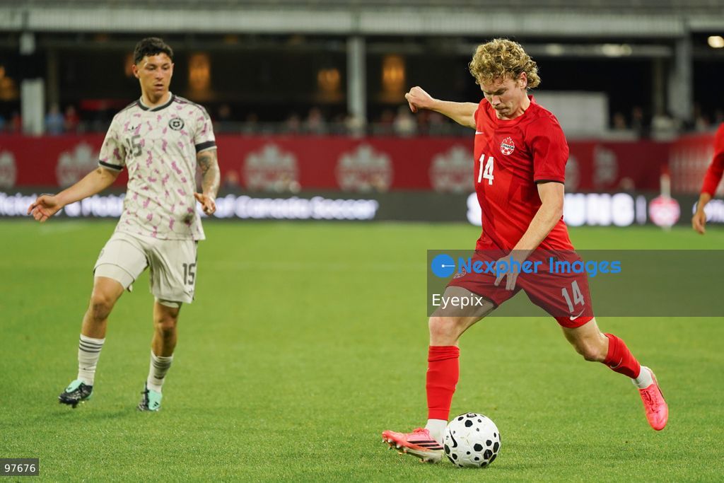 Jacob Shaffelburg #14 of Canada pass the ball during the International Friendly match between Canada and Chile at BMO Filed. on September 26, 2026 in Toronto, Ontario. (Photo by Leonardo Ramirez/ Eyepix Group) (Photo by Leonardo Ramirez/ Eyepix Group/Eyepix via Nexpher Images)