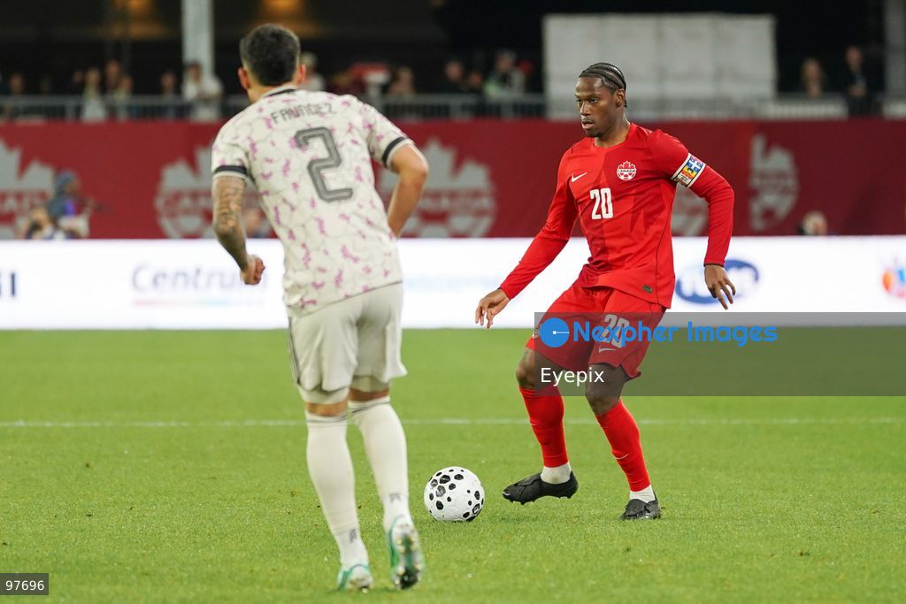 Jonathan David #20 of Canada drives the ball forward during the International Friendly match between Canada and Chile at BMO Filed. on September 26, 2026 in Toronto, Ontario. (Photo by Leonardo Ramirez/ Eyepix Group) (Photo by Leonardo Ramirez/ Eyepix Group/Eyepix via Nexpher Images)