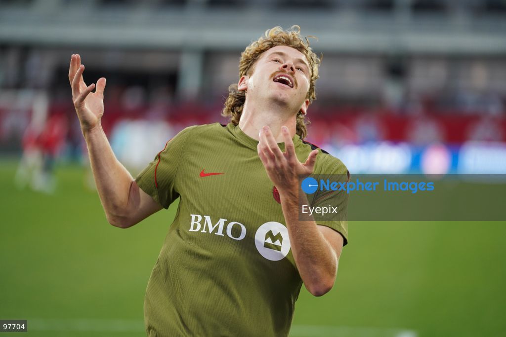 Jacob Shaffelburg #14 of Canada warming up during the International Friendly match between Canada and Chile at BMO Filed. on September 26, 2026 in Toronto, Ontario. (Photo by Leonardo Ramirez/ Eyepix Group) (Photo by Leonardo Ramirez/ Eyepix Group/Eyepix via Nexpher Images)