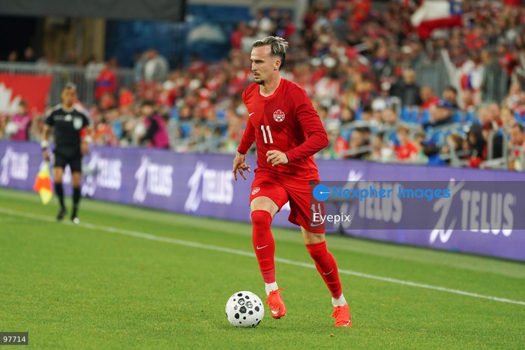 Liam Millar #11 of Canada drives the ball forward during the International Friendly match between Canada and Chile at BMO Filed. on September 26, 2026 in Toronto, Ontario. (Photo by Leonardo Ramirez/ Eyepix Group) (Photo by Leonardo Ramirez/ Eyepix Group/Eyepix via Nexpher Images)