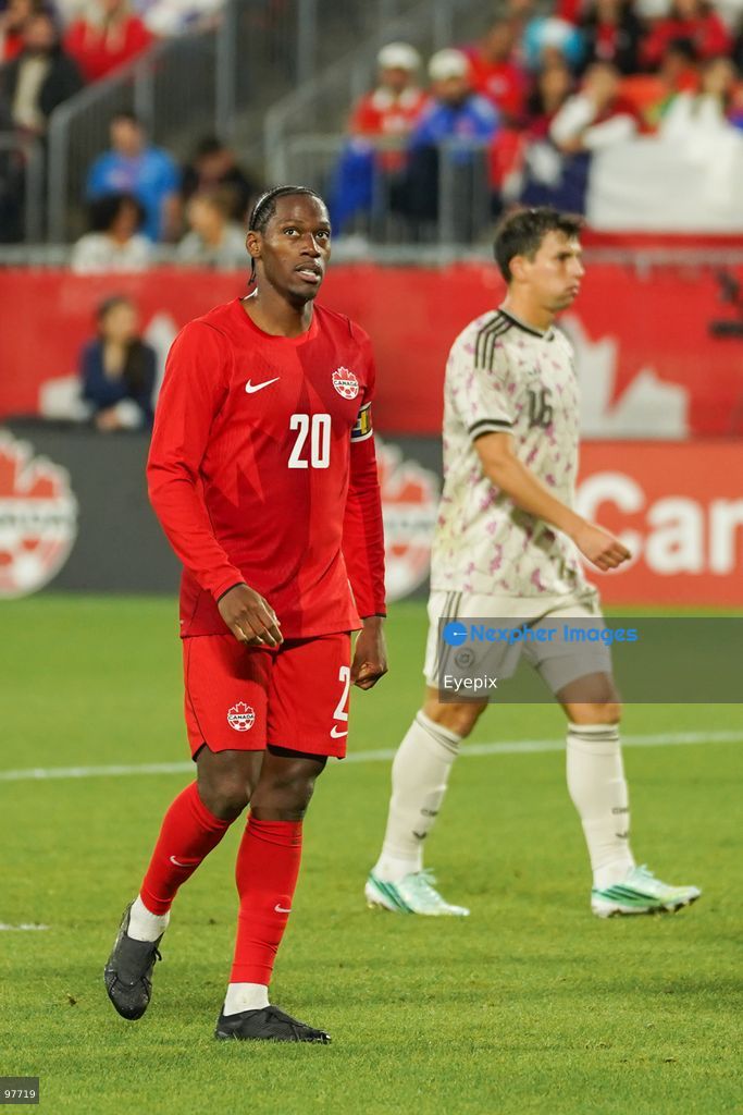Jonathan David #20 of Canada looks on during the International Friendly match between Canada and Chile at BMO Filed. on September 26, 2026 in Toronto, Ontario. (Photo by Leonardo Ramirez/ Eyepix Group) (Photo by Leonardo Ramirez/ Eyepix Group/Eyepix via Nexpher Images)