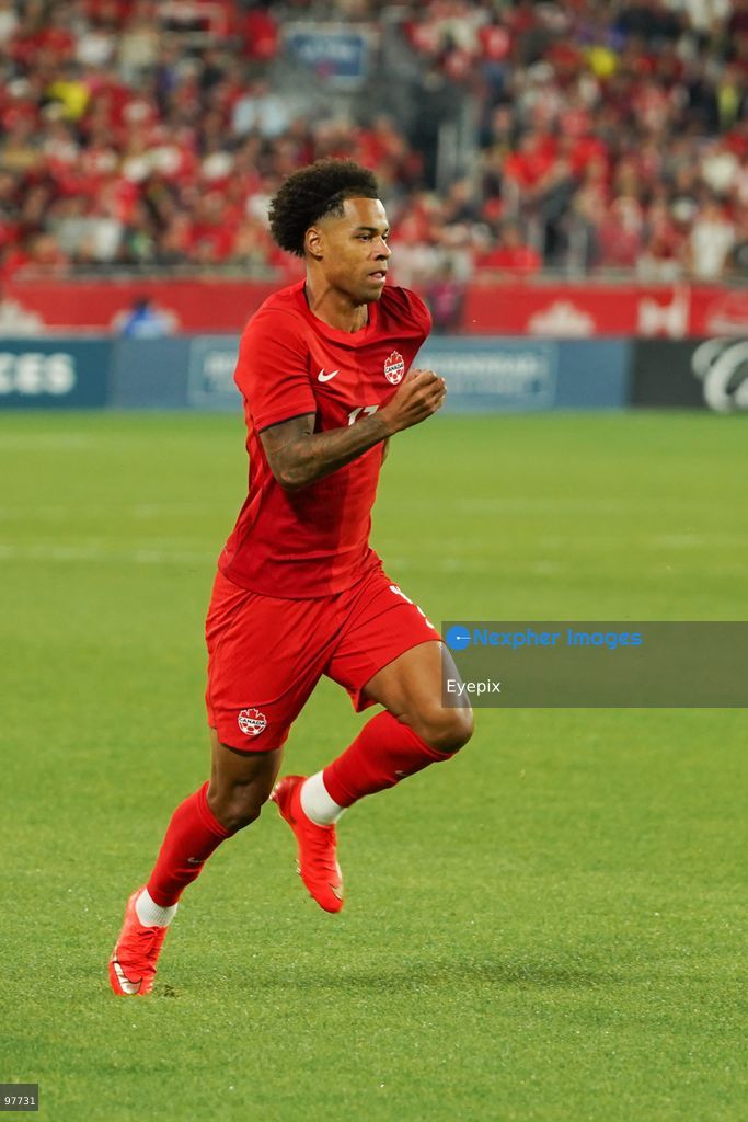 Tajon Buchanan #17 of Canada runs during the International Friendly match between Canada and Chile at BMO Filed. on September 26, 2026 in Toronto, Ontario. (Photo by Leonardo Ramirez/ Eyepix Group) (Photo by Leonardo Ramirez/ Eyepix Group/Eyepix via Nexpher Images)