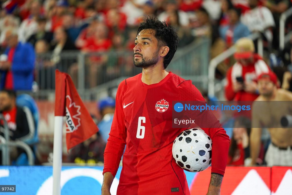 Mathieu Choiniere #06 of Canada looks on while holding the ball during the International Friendly match between Canada and Chile at BMO Filed. on September 26, 2026 in Toronto, Ontario. (Photo by Leonardo Ramirez/ Eyepix Group) (Photo by Leonardo Ramirez/ Eyepix Group/Eyepix via Nexpher Images)