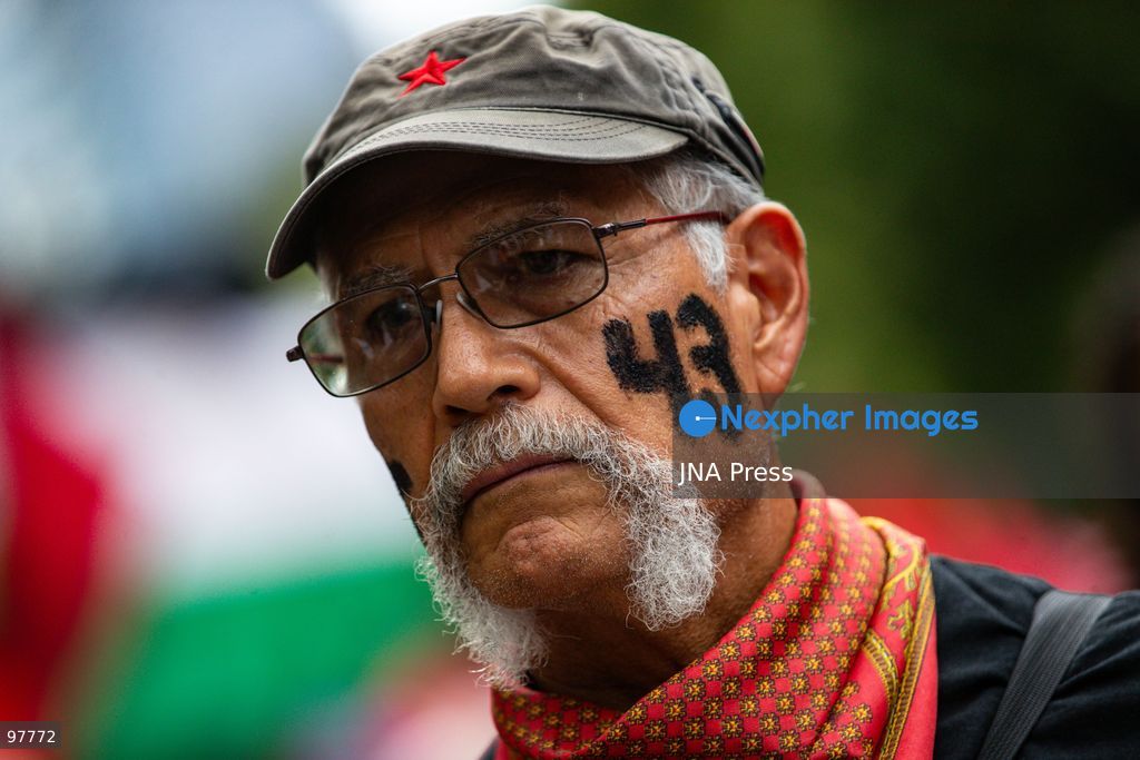 MEXICO CITY, MEXICO, SEPTEMBER 26, 2026: Families of the 43 missing Ayotzinapa students, students and human rights activists march through Mexico City to mark the 12th anniversary of the students’ disappearance and demand truth and justice. Thousands of demonstrators marched from the Ángel de la Independencia to the Zócalo, carrying photographs of the missing students and banners calling for answers over their fate. The 43 students from the Raúl Isidro Burgos Rural Teachers’ College disappeared in Iguala, Guerrero, on the night of September 26, 2014, and the case remains unresolved. Photo by Addi Setyawan / JNA Press. (Photo by addi setyawan/JNA Press via Nexpher Images)