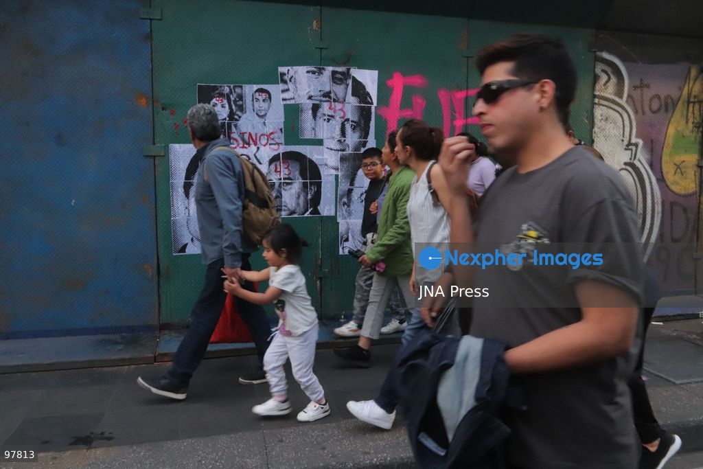 MEXICO CITY, MEXICO, SEPTEMBER 26, 2026: Relatives of the 43 missing Ayotzinapa students take part in a march in Mexico City marking the 12th anniversary of their disappearance and demanding truth and justice. The students from the Raúl Isidro Burgos Rural Teachers’ College disappeared in Iguala, Guerrero, on the night of September 26, 2014, in a case that remains unresolved. Photo by Carlos Santiago / JNA Press. (Photo by Carlos Santiago/JNA Press via Nexpher Images)
