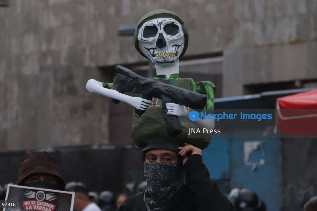 MEXICO CITY, MEXICO, SEPTEMBER 26, 2026: Relatives of the 43 missing Ayotzinapa students take part in a march in Mexico City marking the 12th anniversary of their disappearance and demanding truth and justice. The students from the Raúl Isidro Burgos Rural Teachers’ College disappeared in Iguala, Guerrero, on the night of September 26, 2014, in a case that remains unresolved. Photo by Carlos Santiago / JNA Press. (Photo by Carlos Santiago/JNA Press via Nexpher Images)