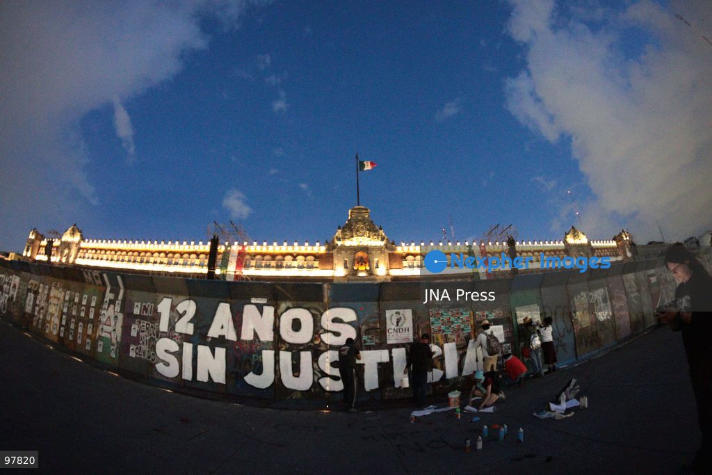 MEXICO CITY, MEXICO, SEPTEMBER 26, 2026: Relatives of the 43 missing Ayotzinapa students take part in a march in Mexico City marking the 12th anniversary of their disappearance and demanding truth and justice. The students from the Raúl Isidro Burgos Rural Teachers’ College disappeared in Iguala, Guerrero, on the night of September 26, 2014, in a case that remains unresolved. Photo by Carlos Santiago / JNA Press. (Photo by Carlos Santiago/JNA Press via Nexpher Images)