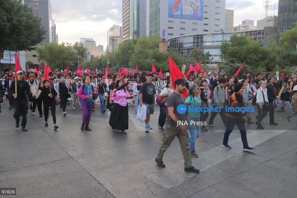 MEXICO CITY, MEXICO, SEPTEMBER 26, 2026: Relatives of the 43 missing Ayotzinapa students take part in a march in Mexico City marking the 12th anniversary of their disappearance and demanding truth and justice. The students from the Raúl Isidro Burgos Rural Teachers’ College disappeared in Iguala, Guerrero, on the night of September 26, 2014, in a case that remains unresolved. Photo by Carlos Santiago / JNA Press. (Photo by Carlos Santiago/JNA Press via Nexpher Images)