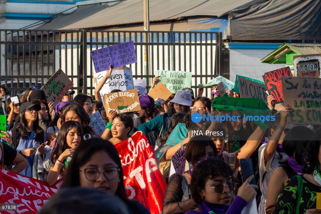 LIMA, PERU, SEPTEMBER 26, 2026: Women and activists demonstrate in central Lima ahead of International Safe Abortion Day, observed annually on September 28, calling for access to safe and legal abortion, the decriminalization of abortion and greater protection of sexual and reproductive rights. Demonstrators also highlighted sexual violence against girls and Indigenous students in Condorcanqui, in Peru’s Amazonas region. Photo by Ruby Farah / JNA Press. (Photo by Ruby Farah/JNA Press via Nexpher Images)
