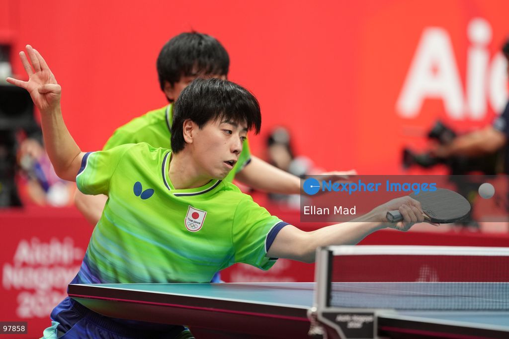 Shinozuka Hiroto of Japan during Men's Doubles Final of Table Tennis at the 2026 Asian Games on September 27, 2026 in Japan. (Photo by Ellan Mad/Nexpher Images)