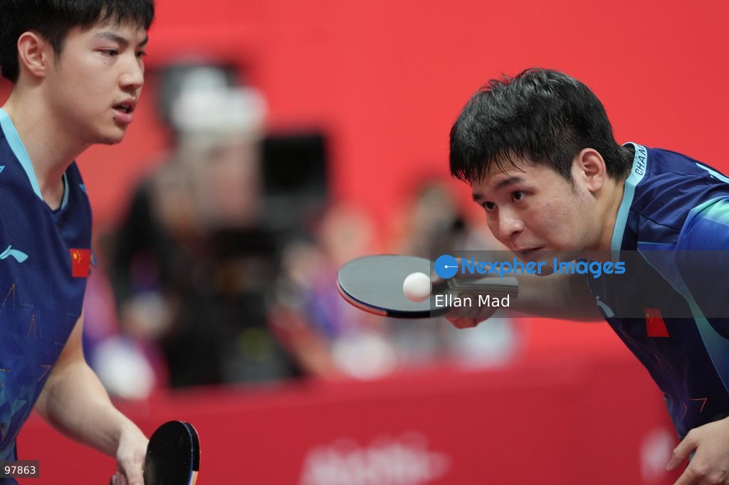 Lin Shidong and Huang Youzheng of China during Men's Doubles Final of Table Tennis at the 2026 Asian Games on September 27, 2026 in Japan. (Photo by Ellan Mad/Nexpher Images)