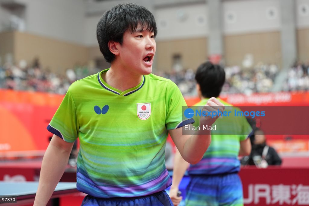 Harimoto Tomokazu of Japan during Men's Doubles Final of Table Tennis at the 2026 Asian Games on September 27, 2026 in Japan. (Photo by Ellan Mad/Nexpher Images)