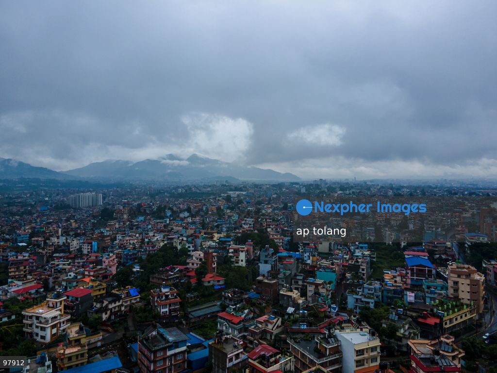 KATHMANDU, NEPAL —September 27, 2026: An aerial view capturing the cityscape under rainy skies in Lalitpur, Nepal. The rainfall has disrupted daily activities as a deep depression over the Bay of Bengal continues to influence weather conditions in the region. (Photo by ap tolang/Nexpher Images)