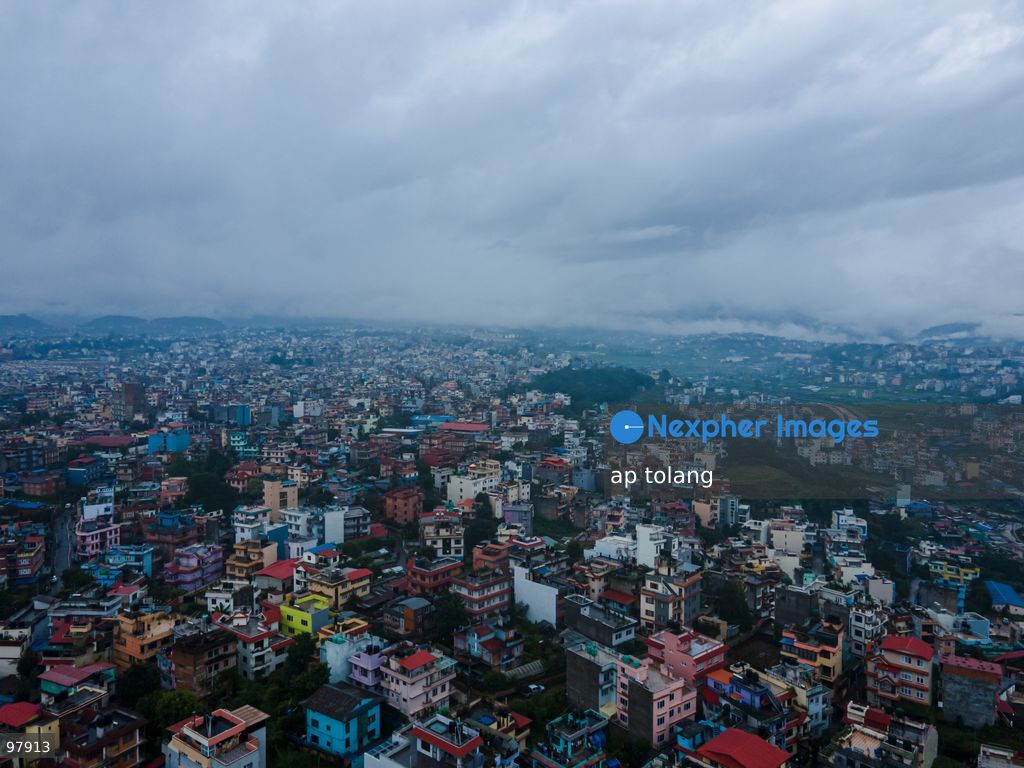KATHMANDU, NEPAL —September 27, 2026: An aerial view capturing the cityscape under rainy skies in Lalitpur, Nepal. The rainfall has disrupted daily activities as a deep depression over the Bay of Bengal continues to influence weather conditions in the region. (Photo by ap tolang/Nexpher Images)