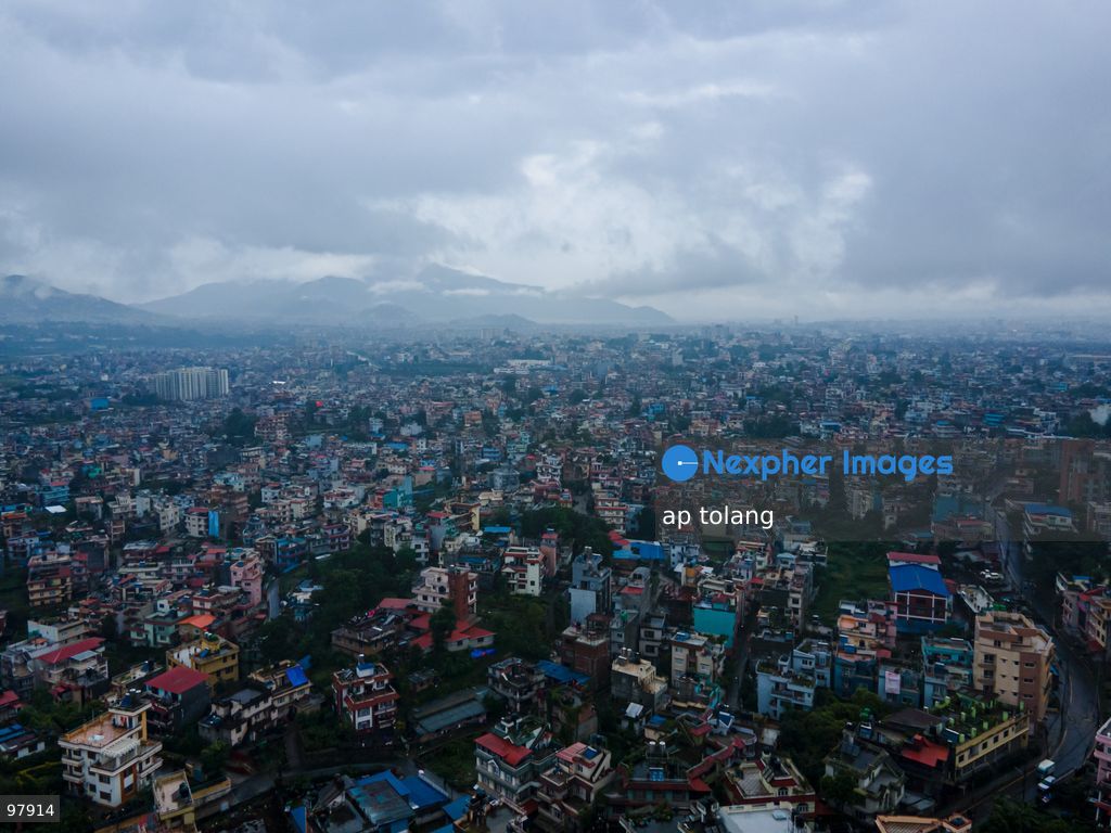 KATHMANDU, NEPAL —September 27, 2026: An aerial view capturing the cityscape under rainy skies in Lalitpur, Nepal. The rainfall has disrupted daily activities as a deep depression over the Bay of Bengal continues to influence weather conditions in the region. (Photo by ap tolang/Nexpher Images)