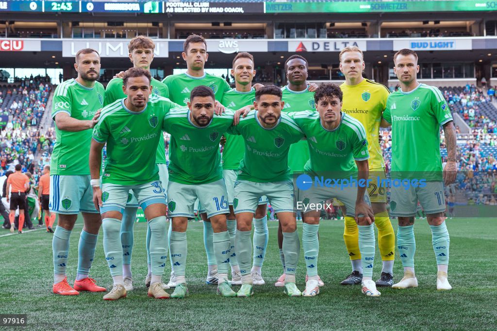Players of Seattle Sounders FC pose for photos during the MLS match between Sounders FC and Minnesota United FC at Lumen Field. on September 26, 2026 in Seattle, Washington. (Photo by Jules Doyle/ Eyepix Group) (Photo by Jules Doyle / Eyepix Group/Eyepix via Nexpher Images)