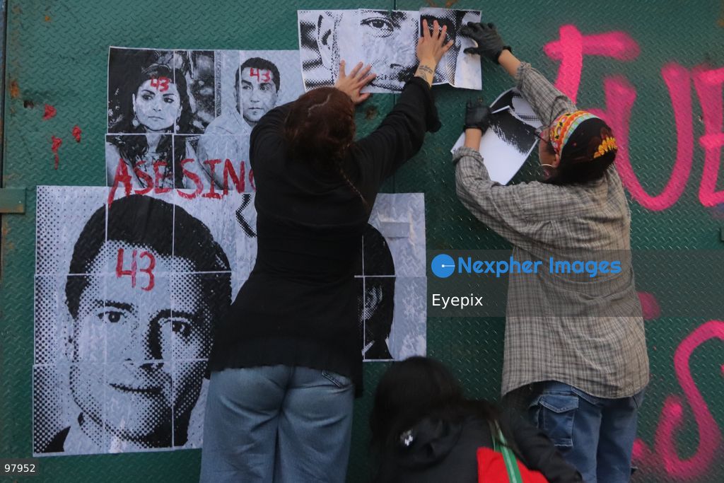 Activists take part during a rally to demand justice and truth on the 12th anniversary of the disappearance of the 43 students, in Mexico City, Mexico on September 26, 2026. (Photo by Carlos Santiago/ Eyepix Group) (Photo by Carlos Santiago/ Eyepix Group/Eyepix via Nexpher Images)
