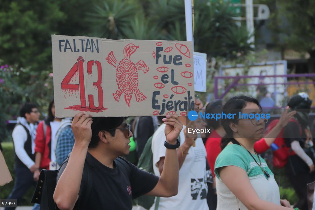 Persons march during a rally to demand justice and truth on the 12th anniversary of the disappearance of the 43 students, in Mexico City, Mexico on September 26, 2026. (Photo by Carlos Santiago/ Eyepix Group) (Photo by Carlos Santiago/ Eyepix Group/Eyepix via Nexpher Images)