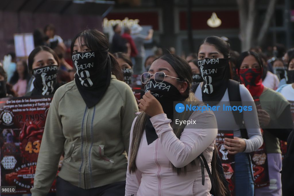 Rural students from the Ayotzinapa Teacher Training School march during a rally to demand justice and truth on the 12th anniversary of the disappearance of the 43 students, in Mexico City, Mexico on September 26, 2026. (Photo by Carlos Santiago/ Eyepix Group) (Photo by Carlos Santiago/ Eyepix Group/Eyepix via Nexpher Images)