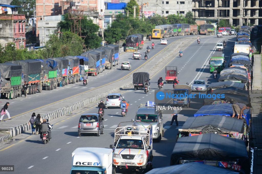 KATHMANDU, NEPAL – SEPTEMBER 27, 2026: Vehicles remained stranded along the Ring Road at Kalanki, a major gateway from Kathmandu toward Naubise and Naagdhunga, as the Prithvi Highway and other major routes remained disrupted by landslides and flooding following several days of continuous heavy rainfall. Rain since September 24 triggered landslides, road erosion and flooding at multiple locations, repeatedly blocking sections of the Prithvi Highway and leaving vehicles and passengers stranded. The highway was affected by landslides at locations including Krishnabhir, Chaukibhir, Jawang Khola and Fisling. The disruption created difficulties for long-distance drivers and passengers waiting in and around Kathmandu, with some remaining with their vehicles for extended periods while waiting for roads to reopen. Floods, landslides and road damage also affected other highways connecting Kathmandu with different parts of Nepal. Photo by Safal Prakash Shrestha / JNA Press (Photo by Safal Prakash Shrestha/JNA Press via Nexpher Images)