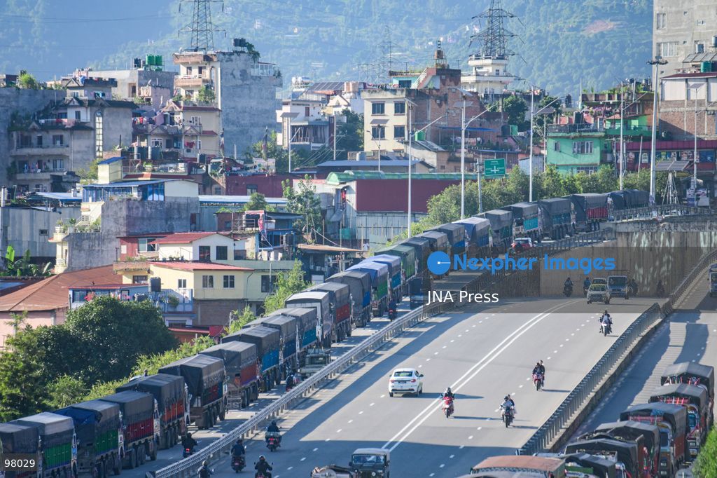 KATHMANDU, NEPAL – SEPTEMBER 27, 2026: Vehicles remained stranded along the Ring Road at Kalanki, a major gateway from Kathmandu toward Naubise and Naagdhunga, as the Prithvi Highway and other major routes remained disrupted by landslides and flooding following several days of continuous heavy rainfall. Rain since September 24 triggered landslides, road erosion and flooding at multiple locations, repeatedly blocking sections of the Prithvi Highway and leaving vehicles and passengers stranded. The highway was affected by landslides at locations including Krishnabhir, Chaukibhir, Jawang Khola and Fisling. The disruption created difficulties for long-distance drivers and passengers waiting in and around Kathmandu, with some remaining with their vehicles for extended periods while waiting for roads to reopen. Floods, landslides and road damage also affected other highways connecting Kathmandu with different parts of Nepal. Photo by Safal Prakash Shrestha / JNA Press (Photo by Safal Prakash Shrestha/JNA Press via Nexpher Images)
