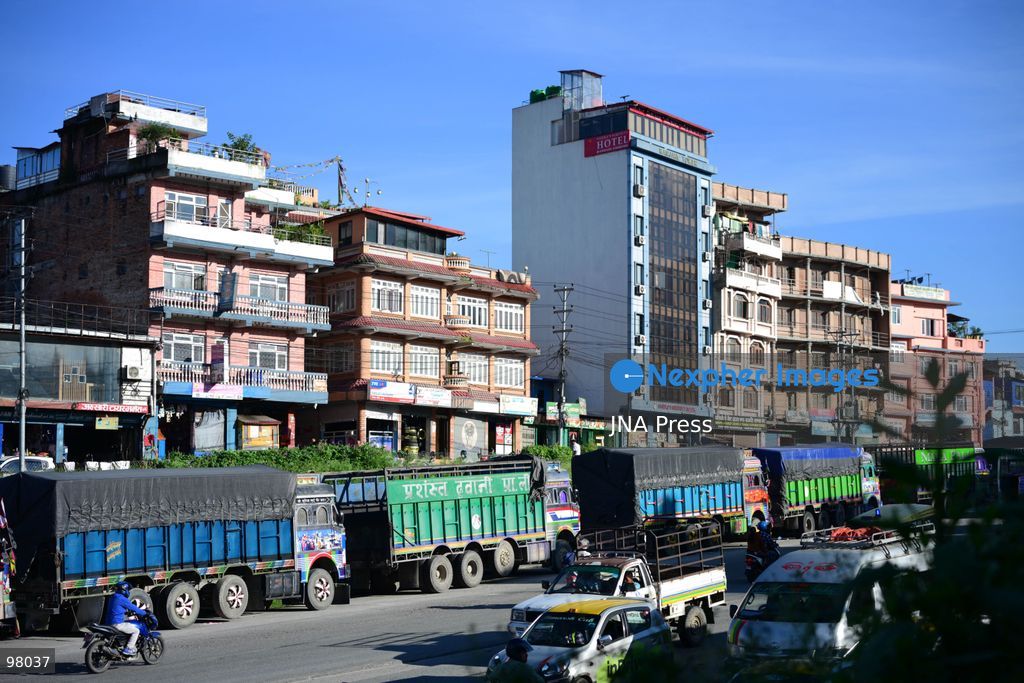 KATHMANDU, NEPAL – SEPTEMBER 27, 2026: Vehicles remained stranded along the Ring Road at Kalanki, a major gateway from Kathmandu toward Naubise and Naagdhunga, as the Prithvi Highway and other major routes remained disrupted by landslides and flooding following several days of continuous heavy rainfall. Rain since September 24 triggered landslides, road erosion and flooding at multiple locations, repeatedly blocking sections of the Prithvi Highway and leaving vehicles and passengers stranded. The highway was affected by landslides at locations including Krishnabhir, Chaukibhir, Jawang Khola and Fisling. The disruption created difficulties for long-distance drivers and passengers waiting in and around Kathmandu, with some remaining with their vehicles for extended periods while waiting for roads to reopen. Floods, landslides and road damage also affected other highways connecting Kathmandu with different parts of Nepal. Photo by Safal Prakash Shrestha / JNA Press (Photo by Safal Prakash Shrestha/JNA Press via Nexpher Images)