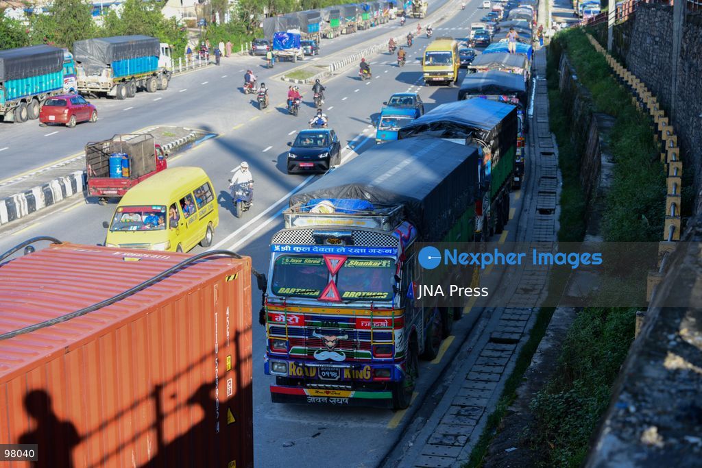KATHMANDU, NEPAL – SEPTEMBER 27, 2026: Vehicles remained stranded along the Ring Road at Kalanki, a major gateway from Kathmandu toward Naubise and Naagdhunga, as the Prithvi Highway and other major routes remained disrupted by landslides and flooding following several days of continuous heavy rainfall. Rain since September 24 triggered landslides, road erosion and flooding at multiple locations, repeatedly blocking sections of the Prithvi Highway and leaving vehicles and passengers stranded. The highway was affected by landslides at locations including Krishnabhir, Chaukibhir, Jawang Khola and Fisling. The disruption created difficulties for long-distance drivers and passengers waiting in and around Kathmandu, with some remaining with their vehicles for extended periods while waiting for roads to reopen. Floods, landslides and road damage also affected other highways connecting Kathmandu with different parts of Nepal. Photo by Safal Prakash Shrestha / JNA Press (Photo by Safal Prakash Shrestha/JNA Press via Nexpher Images)