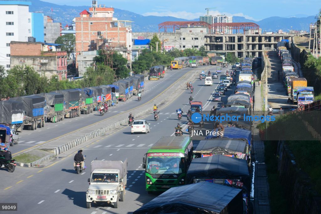 KATHMANDU, NEPAL – SEPTEMBER 27, 2026: Vehicles remained stranded along the Ring Road at Kalanki, a major gateway from Kathmandu toward Naubise and Naagdhunga, as the Prithvi Highway and other major routes remained disrupted by landslides and flooding following several days of continuous heavy rainfall. Rain since September 24 triggered landslides, road erosion and flooding at multiple locations, repeatedly blocking sections of the Prithvi Highway and leaving vehicles and passengers stranded. The highway was affected by landslides at locations including Krishnabhir, Chaukibhir, Jawang Khola and Fisling. The disruption created difficulties for long-distance drivers and passengers waiting in and around Kathmandu, with some remaining with their vehicles for extended periods while waiting for roads to reopen. Floods, landslides and road damage also affected other highways connecting Kathmandu with different parts of Nepal. Photo by Safal Prakash Shrestha / JNA Press (Photo by Safal Prakash Shrestha/JNA Press via Nexpher Images)