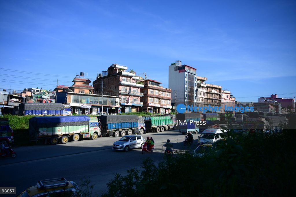 KATHMANDU, NEPAL – SEPTEMBER 27, 2026: Vehicles remained stranded along the Ring Road at Kalanki, a major gateway from Kathmandu toward Naubise and Naagdhunga, as the Prithvi Highway and other major routes remained disrupted by landslides and flooding following several days of continuous heavy rainfall. Rain since September 24 triggered landslides, road erosion and flooding at multiple locations, repeatedly blocking sections of the Prithvi Highway and leaving vehicles and passengers stranded. The highway was affected by landslides at locations including Krishnabhir, Chaukibhir, Jawang Khola and Fisling. The disruption created difficulties for long-distance drivers and passengers waiting in and around Kathmandu, with some remaining with their vehicles for extended periods while waiting for roads to reopen. Floods, landslides and road damage also affected other highways connecting Kathmandu with different parts of Nepal. Photo by Safal Prakash Shrestha / JNA Press (Photo by Safal Prakash Shrestha/JNA Press via Nexpher Images)