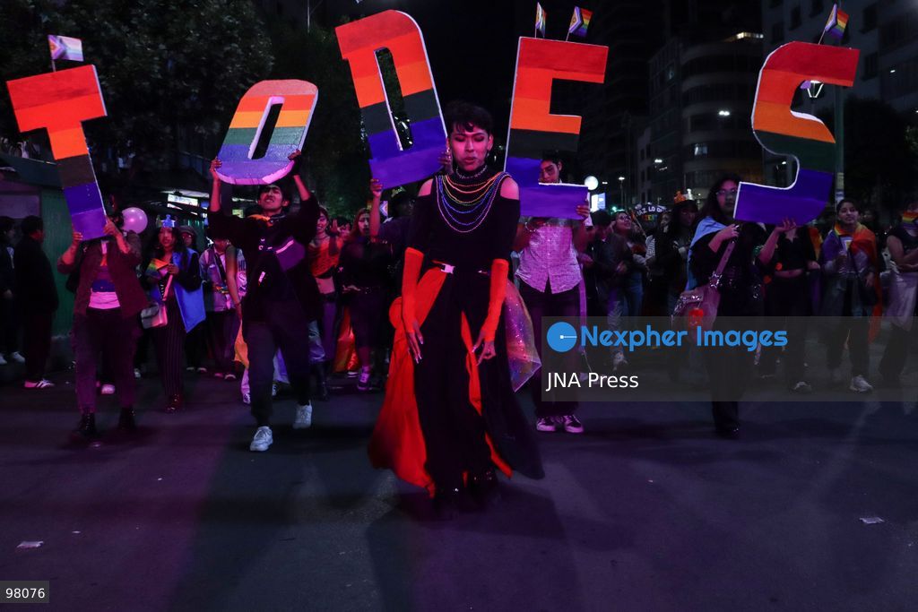 People participate in the Pride parade and March for Sexual and Gender Diversity in La Paz, Bolivia, on September 26, 2026. The event brought together members of the LGBTIQ+ community and sexual and gender diversity organizations to celebrate pride, diversity and the recognition of their rights. Photo by Brian Ronaldo Delgadillo Garzofino / JNA Press (Photo by Brian Ronaldo Delgadillo Garzofi/JNA Press via Nexpher Images)