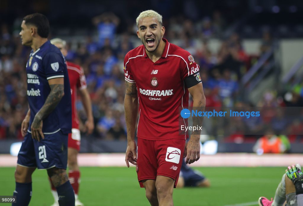 Nicolas Castro #8 of Toluca reacts during the 10th round match between Cruz Azul and Toluca as part of the Torneo Apertura 2026 Liga MX at Banorte Stadium on September 26, 2026 in Mexico City, Mexico. Final Score Cruz Azul 3-3 Toluca. (Photo by Ismael Rosas/ Eyepix Group) (Photo by Ismael Rosas/ Eyepix Group/Eyepix via Nexpher Images)