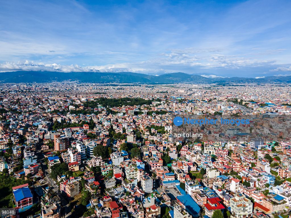 KATHMANDU, NEPAL —September 27, 2026: An aerial view captures the cityscape under clear blue skies after rainfall in Lalitpur, Nepal (Photo by ap tolang/Nexpher Images)
