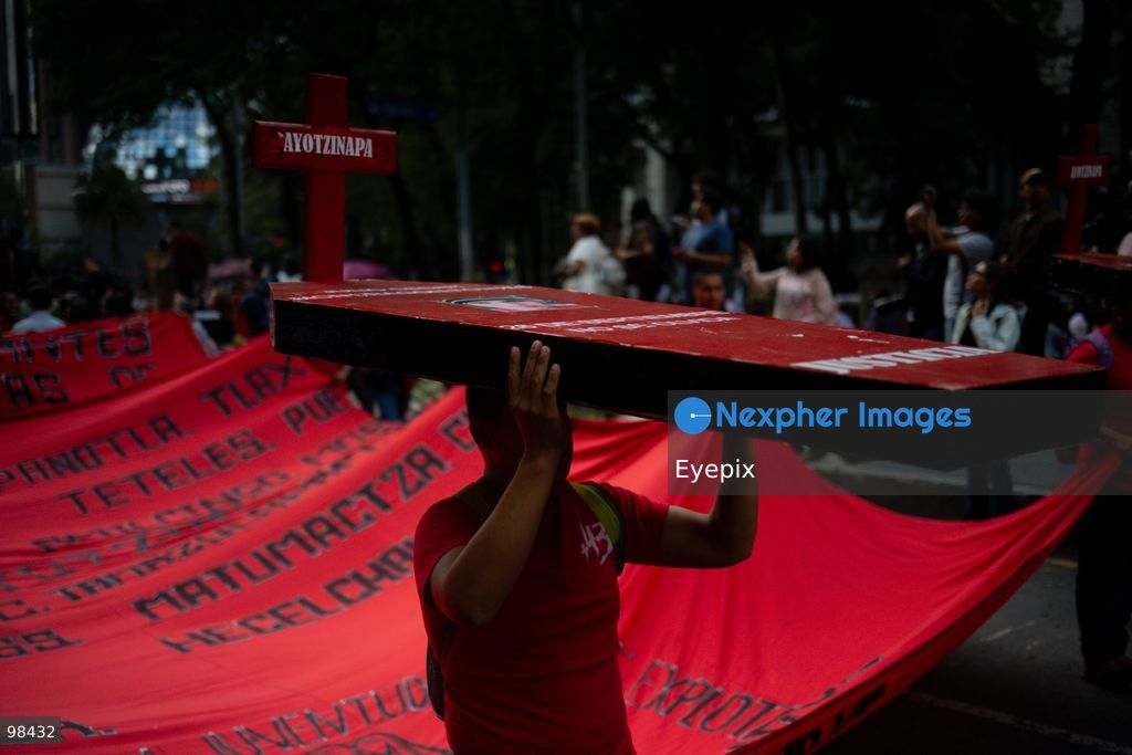 Rural students from the Ayotzinapa Teacher Training School taking part during a rally to demand justice and truth on the 12th anniversary of the disappearance of the 43 students, in Mexico City, Mexico on September 26, 2026. (Photo by Marco Gonzalez/ Eyepix Group) (Photo by Marco Gonzalez/ Eyepix Group/Eyepix via Nexpher Images)