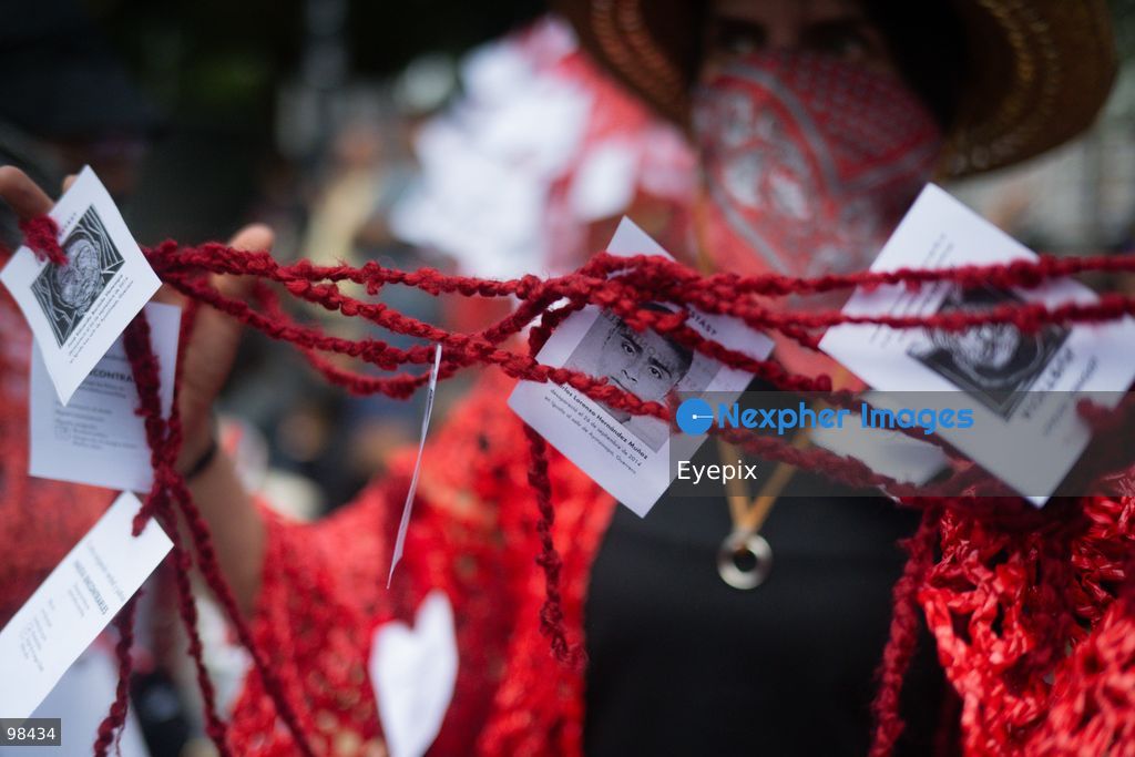 A person taking part during a rally to demand justice and truth on the 12th anniversary of the disappearance of the 43 students, in Mexico City, Mexico on September 26, 2026. (Photo by Marco Gonzalez/ Eyepix Group) (Photo by Marco Gonzalez/ Eyepix Group/Eyepix via Nexpher Images)