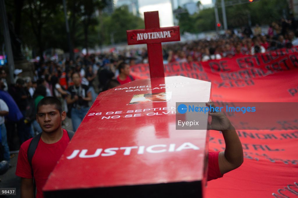 Rural students from the Ayotzinapa Teacher Training School taking part during a rally to demand justice and truth on the 12th anniversary of the disappearance of the 43 students, in Mexico City, Mexico on September 26, 2026. (Photo by Marco Gonzalez/ Eyepix Group) (Photo by Marco Gonzalez/ Eyepix Group/Eyepix via Nexpher Images)