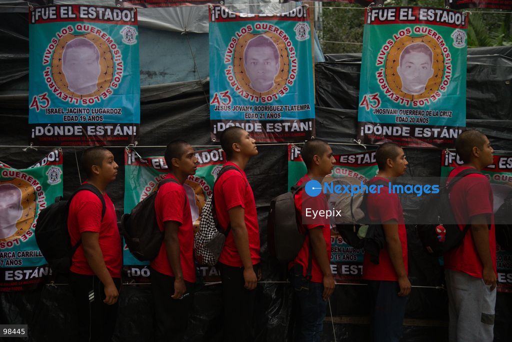 Rural students from the Ayotzinapa Teacher Training School taking part during a rally to demand justice and truth on the 12th anniversary of the disappearance of the 43 students, in Mexico City, Mexico on September 26, 2026. (Photo by Marco Gonzalez/ Eyepix Group) (Photo by Marco Gonzalez/ Eyepix Group/Eyepix via Nexpher Images)