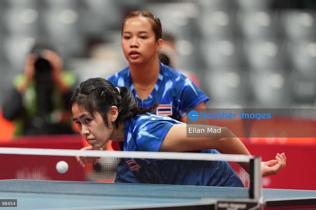 Suthasini Sawettabut and Orawan Paranang of Thailand during Women's Doubles Semi-finals, Table Tennis at the 2026 Asian Games on September 28, 2026 in Japan. (Photo by Ellan Mad/Nexpher Images)