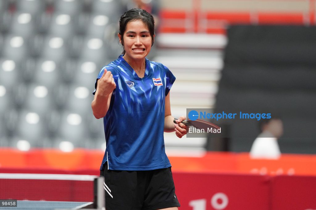 Suthasini Sawettabut of Thailand during Women's Doubles Semi-finals, Table Tennis at the 2026 Asian Games on September 28, 2026 in Japan. (Photo by Ellan Mad/Nexpher Images)