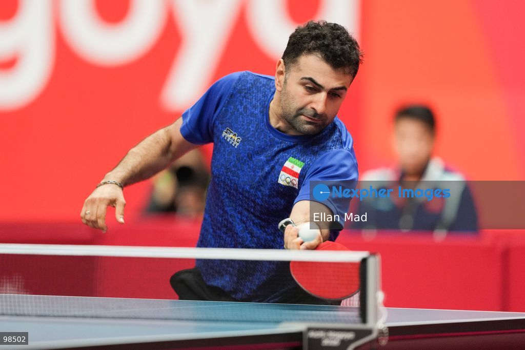 Noshad Alamiyan of Iran during Men's Singles Semifinals, Table Tennis at the 2026 Asian Games on September 28, 2026 in Japan. (Photo by Ellan Mad/Nexpher Images)