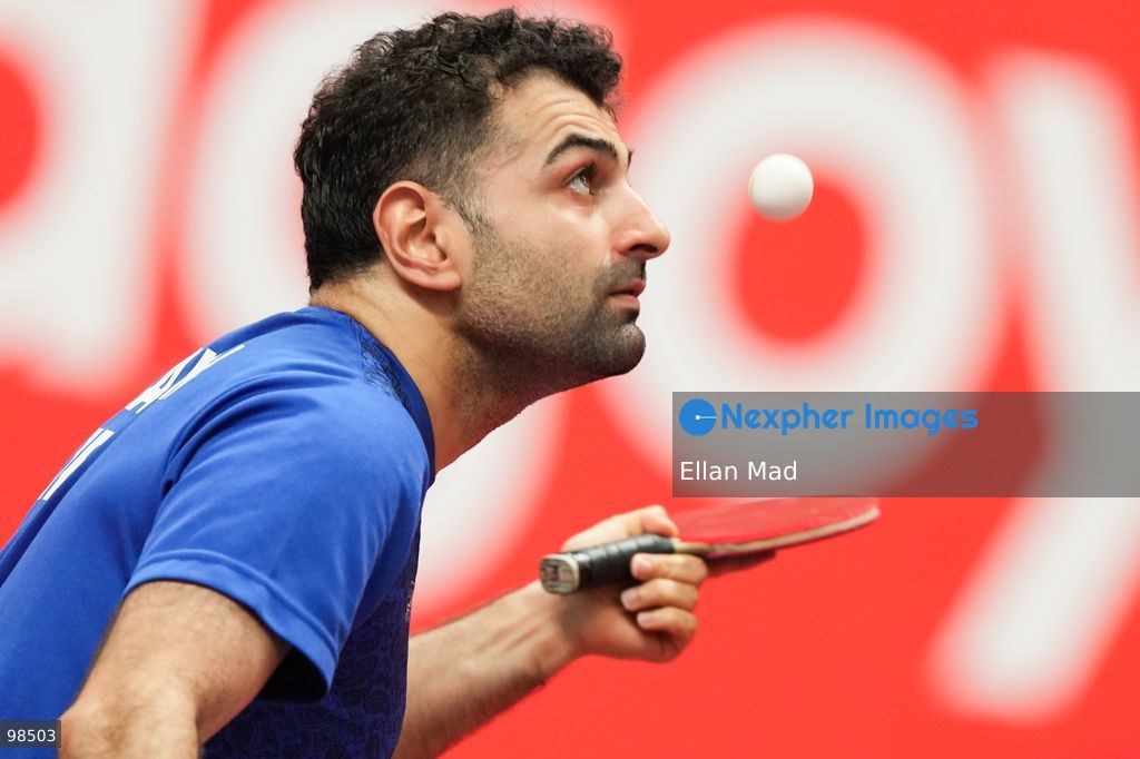 Noshad Alamiyan of Iran during Men's Singles Semifinals, Table Tennis at the 2026 Asian Games on September 28, 2026 in Japan. (Photo by Ellan Mad/Nexpher Images)