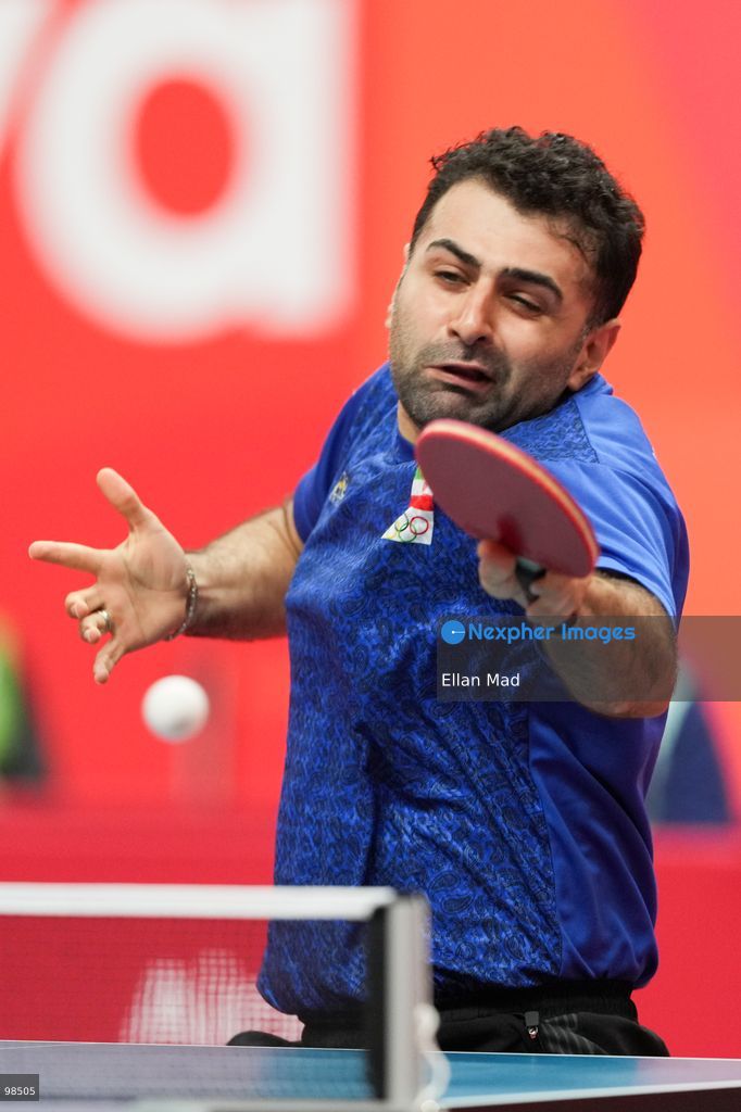 Noshad Alamiyan of Iran during Men's Singles Semifinals, Table Tennis at the 2026 Asian Games on September 28, 2026 in Japan. (Photo by Ellan Mad/Nexpher Images)
