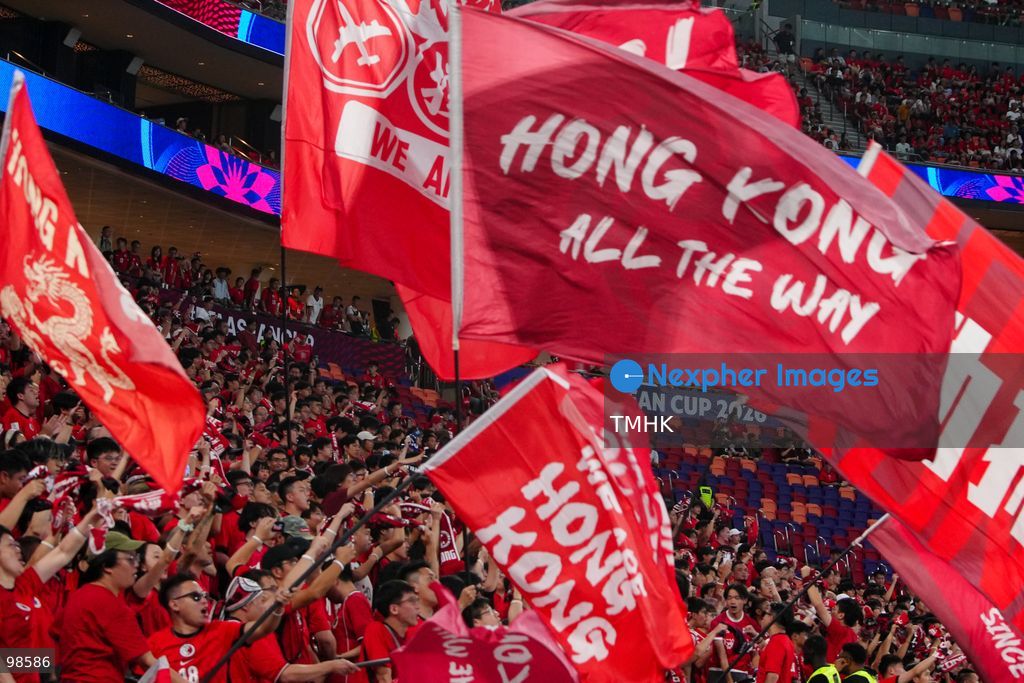 Passionate supporters wave red team colours, clap, and chant slogans to back Hong Kong, China during their FIFA ASEAN Cup Tier 2 match against Laos at Kai Tak Stadium on September 27, 2026 in Hong Kong, where a lively crowd of nearly 19,000 cheered on the home side. (Photo by Zulu Lo/TMHK via Nexpher Images)